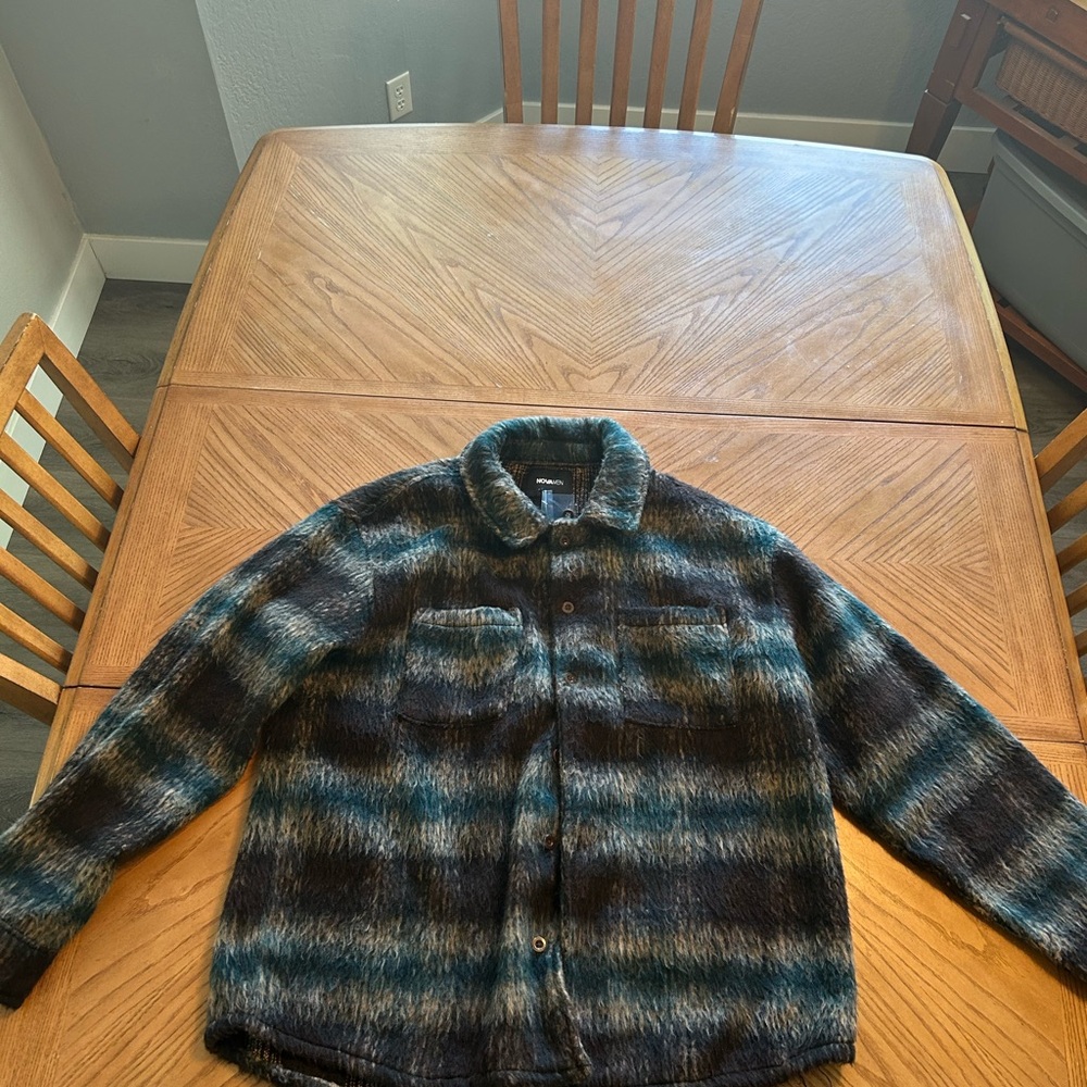 Men's Black and Gray Striped Sweater